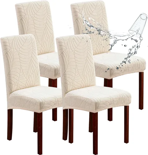 Miniatura 51 de Genina Fundas impermeables para sillas de comedor, fundas elásticas de jacquard para sillas de comedor, extraíbles y lavables, protector de silla