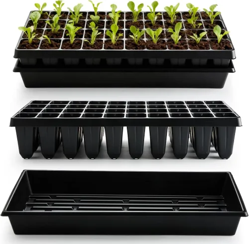 Miniatura 13 de RooTrimmer 10 paquetes de bandejas de inicio de semillas 1020 y 10 piezas de bandejas de 72 celdas para semilleros, bandeja de semilleros