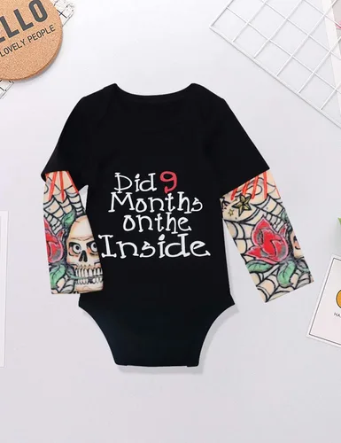 Miniatura 5 de Ropa de bebé niño, estampado de letras de manga larga mameluco ropa de bebé para niño