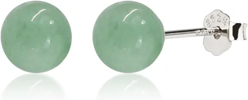 Miniatura 10 de Aretes de Jade con Perno, Aretes de Jade Verde para Mujer, Aretes de Plata de Ley 925 con Perno para Orejas Sensibles, Joyería de Jade para Mujer