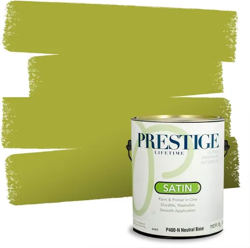 Miniatura 202 de PRESTIGE Pinturas Pintura interior e imprimación en uno, 1 galón, cáscara de huevo, aventura