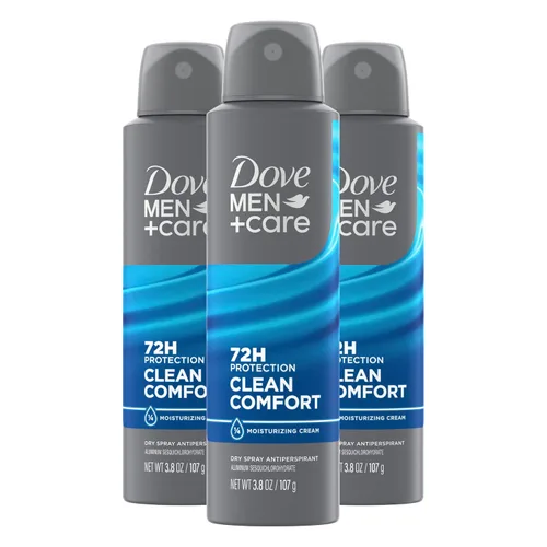 Dove Men+Care Desodorante antitranspirante Dry Spray Clean Comfort para hombres, protección contra el sudor y el olor de 72 horas con tecnología