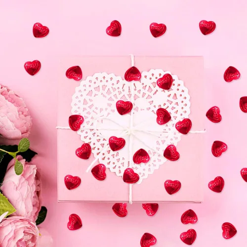 Miniatura 5 de 600 piezas de confeti para el día de San Valentín, confeti de corazones rojos con purpurina, decoración de San Valentín, confeti de papel