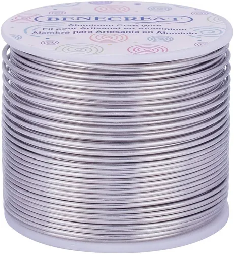 Miniatura 11 de BENECREAT Alambre de aluminio flexible para esculpir joyas de calibre 9, 55 pies, resistente al deslustre, para trabajos de joyería, manualidades