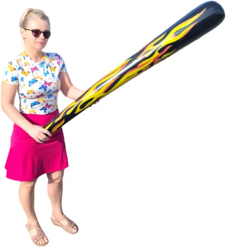 Miniatura 8 de Bate de béisbol inflable de llama jumbo de 54 pulgadas (paquete de paquete). Juguete inflado perfecto para fiesta, parque infantil, divertido