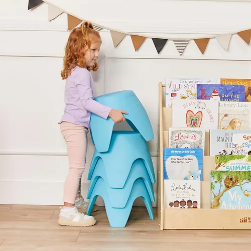 Miniatura 8 de ECR4Kids Ayana - Juego de mesa y taburete, mesa y sillas para niños al aire libre, azul cian/aguamarina, 5 piezas cian/aqua
