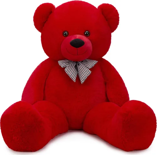 Miniatura 28 de MaoGoLan - Oso de peluche gigante de 52.0 pulgadas, peluche grande color canela con lindo moño y huellas, peluche suave de oso con moño para regalar