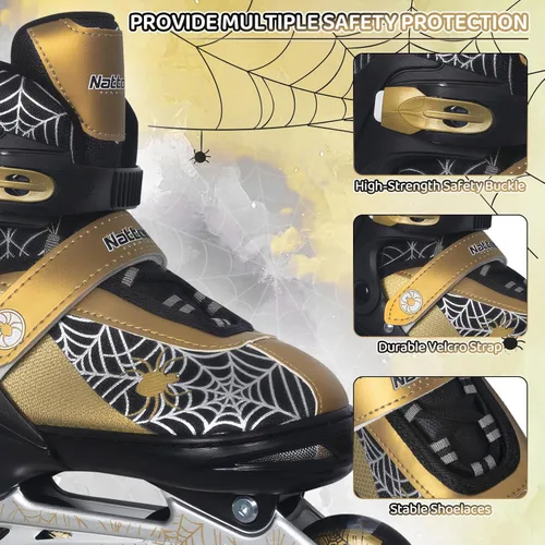Miniatura 2 de Nattork Patines en línea ajustables para niños con ruedas de poliuretano flash, divertidos patines en línea con ruedas iluminadas, para edades de 4