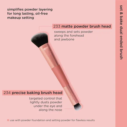 Miniatura 3 de Real Techniques Cover & Conceal Brocha de maquillaje de doble extremo, cobertura de base impecable, cepillo 2 en 1 que suaviza y cubre manchas e