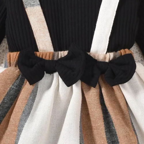 Miniatura 111 de Unutiylo Ropa de bebé recién nacida prematura con tirantes, traje de otoño e invierno, traje de manga larga con volantes