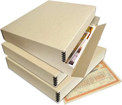 Miniatura 225 de Lineco Archival Caja de almacenamiento para impresión de 13x19 pulgadas, diseño frontal abatible, 13 1/2 x 19 1/2 x 3 pulgadas, color exterior: negro
