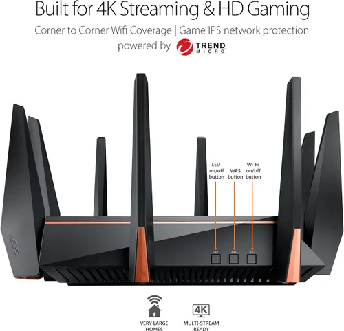 Miniatura 3 de ASUS ROG Rapture Wifi Gaming Router (GT-AC5300) - Router inalámbrico TRI Band Gigabit, CPU de cuatro núcleos, acelerador de juegos WTFast, 8 puertos