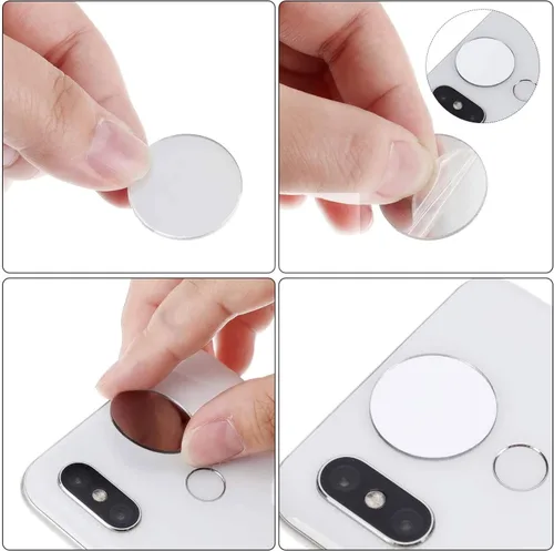 Miniatura 5 de 20 azulejos redondos de espejo de vidrio, hojas de espejo circular pequeño de 2.36 pulgadas, azulejos de mosaico autoadhesivos para paredes