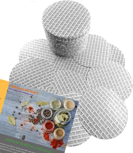 Sellos de tapa sensibles a la presión activados por par – 3.268 in (3.26 pulgadas) fabricados en Estados Unidos – 50 piezas – para frascos de vidrio
