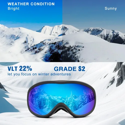 Miniatura 6 de SPOSUNE Gafas de Esquí Sobre Gafas con Lente Doble, Gafas de Nieve Anti-empañamiento Anti-UV para Hombres Mujeres Jóvenes Esquí Moto de Nieve
