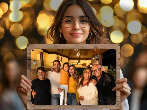 Miniatura 3 de MUNDAZE Impresión de metal de retrato personalizado en marco de paleta de madera recuperada – Regalo de foto familiar personalizado – Recuerdo