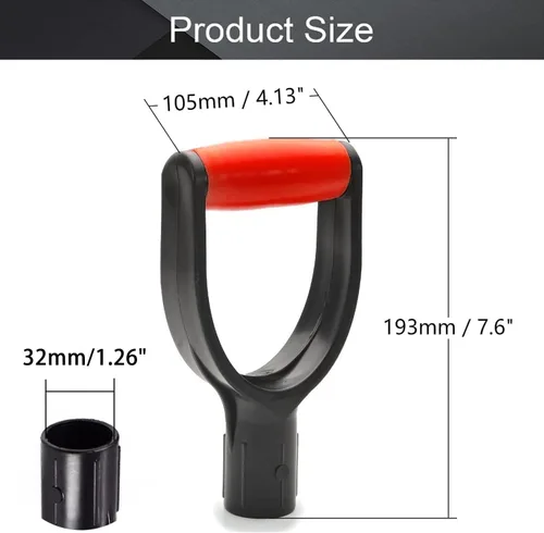 Miniatura 2 de Auniwaig Pala con mango de pala, mango de agarre D, mango de pala de nieve de PVC de 1-1/4 pulgadas de diámetro interior de 1.260 in, pala de nieve