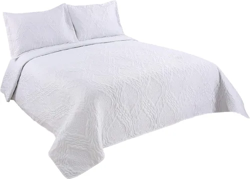 Miniatura 10 de Marina Decoration Juego de colcha Pinsonic en relieve liso, ultra suave, juego de edredón de verano de 2 piezas con 1 funda, color aguamarina