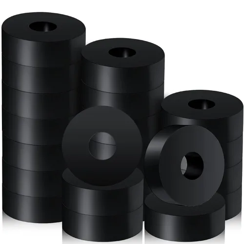 Arandelas de goma gruesa de 3/4 pulgadas de diámetro exterior x 1/4 de diámetro interior x 1/4 de pulgada de grosor, buje de goma negra, arandelas