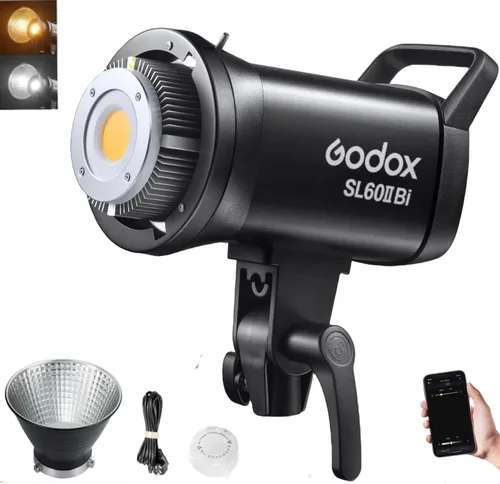 Miniatura 13 de Godox Luz de video LED SL100D, 100W 5600K 32100Lux @1M CRI 96+TLCI 97+ Bowens Mount COB LED luz continua, 8 efectos FX 0-100% brillo luz de estudio