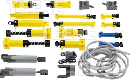Miniatura 2 de TEESE 21 piezas neumáticas compatibles con piezas técnicas, varilla de presión de pistón, bomba de aire, cilindro de manguera, MOC piezas