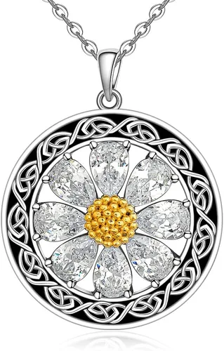 Talonior Daisy Necklace Axolotl Moth Cat Raccoon Cardinal Necklaces Snowflake Four Leaf Clover Necklace Christmas Santa Claus Pendant for Women