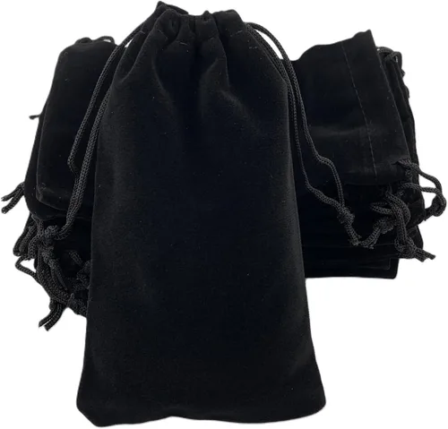 Miniatura 4 de Paquete de 25 bolsas de terciopelo de regalo con cordón para joyas, dulces y recuerdos de boda