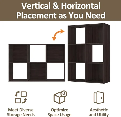 Miniatura 5 de PrimeZone Organizador de Almacenamiento Apilable de 6 Cubos: Estante de Cubos de Madera que se Ajusta a Contenedores Cúbicos - Estantería