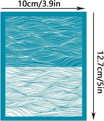 Miniatura 2 de OLYCRAFT Plantilla de arcilla de olas de mar de 4 x 5 pulgadas, pantalla de seda de línea ondulada para arcilla polimérica, plantillas de pantalla