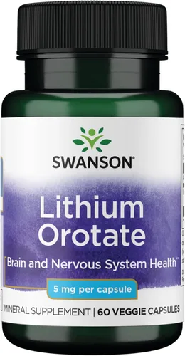 Miniatura 8 de Swanson Orotato de litio antioxidante estado de ánimo bienestar emocional comportamiento suplemento de apoyo de memoria 5 mg 60 cápsulas vegetales