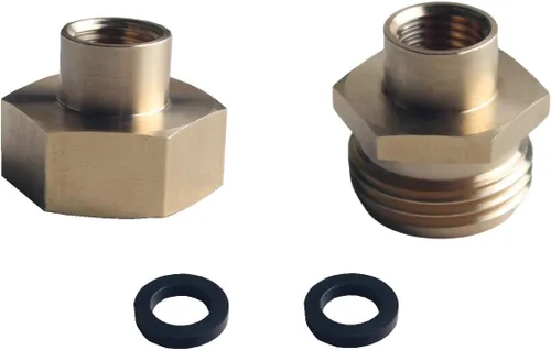 Miniatura 2 de DEWHEL Adaptador hexagonal reductor sin plomo de latón rosca de manguera de jardín 3/4 "GHT x 1/4 "hembra NPT acoplador recto