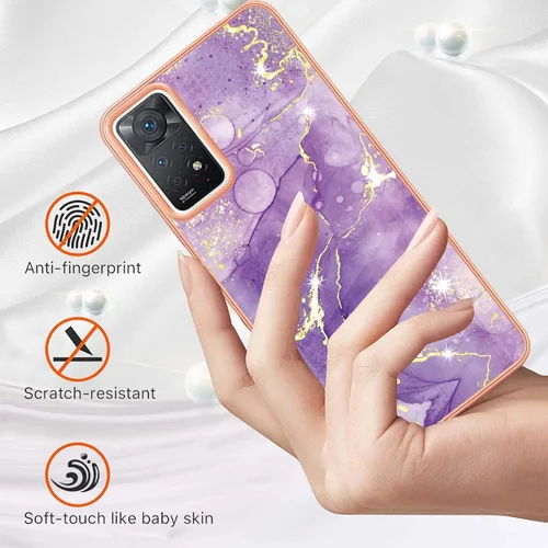 Miniatura 2 de Funda delgada para Xiaomi Redmi Note 11 Pro, funda brillante con patrón de mármol IMD para niñas, cubierta de protección de pantalla y cámara
