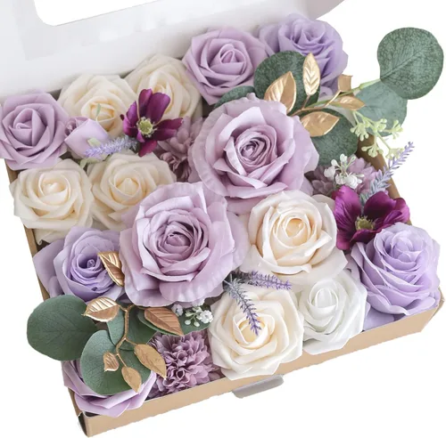 Miniatura 17 de Lookein Flores Artificiales para Decoración de Boda DIY, Ramo de Novia, Centros de Mesa, Guirnaldas de Flores, Coronas, Arco de Pasillo, Decoración