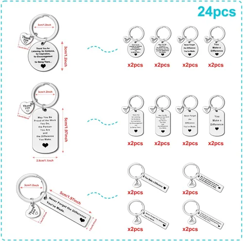 Miniatura 2 de 24 piezas de regalos de agradecimiento, llavero de agradecimiento para mentor jefe, regalo de despedida, regalo de jubilación para entrenador