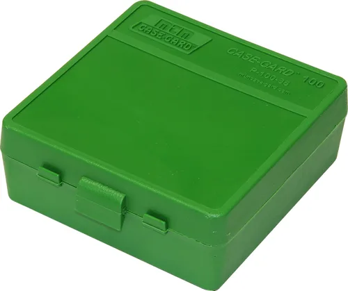 Miniatura 8 de MTM caja para 100 municiones redondas con tapa plegable para pistolas de calibre 38/357 Transparente Rojo