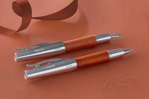 Miniatura 4 de Faber-Castell e-motion Pluma estilográfica, Madera y Cromo Marrón - Fina Madera de pera marrón.