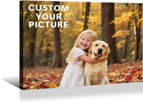 Miniatura 10 de YONICA Imagen en lienzo personalizada de tus fotos, impresión artística de pared personalizada de 16 x 12 pulgadas para decoración del hogar, lienzo