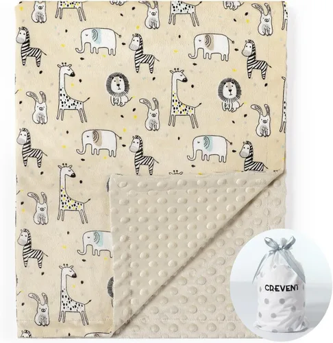 Miniatura 16 de CREVENT Manta de bebé de minky para niñas y niños, manta suave de felpa para recién nacidos - 30 x 40 pulgadas (Animal)