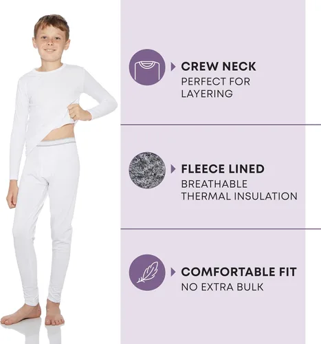 Miniatura 77 de Rocky Ropa interior térmica para niños, ropa interior larga para niños, capa base para clima frío/esquí