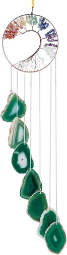 Miniatura 7 de Amogeeli 7 chakras cristal cobre árbol de la vida geoda ágata piedra colgante adorno decoración para meditación, boda