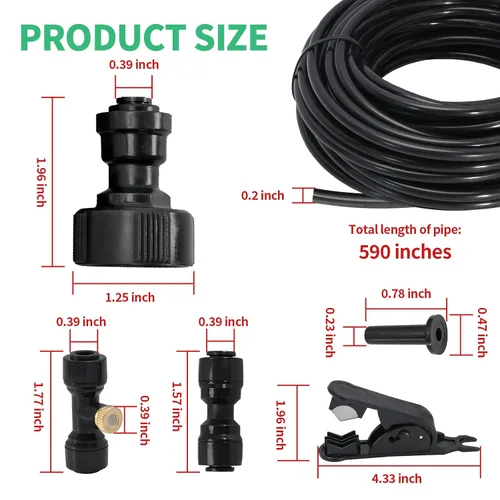 Miniatura 3 de Sistema de nebulización de 50 pies para enfriar el sistema de niebla al aire libre para patio exterior que produce niebla de agua en el patio
