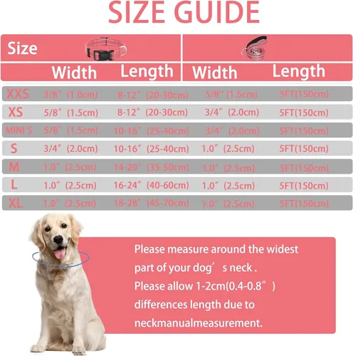 Miniatura 4 de collar reflectante para perros con hebilla de cierre de seguridad, collares de nailon suaves y transpirables ajustables para perros pequeños, Rosado