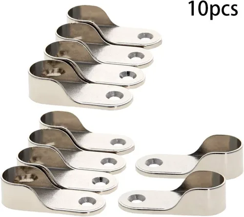 Miniatura 2 de MroMax Soporte ovalado de aleación de zinc para barra de armario, soporte de brida para barra de armario, diámetro interior de 0.650 in, paquete