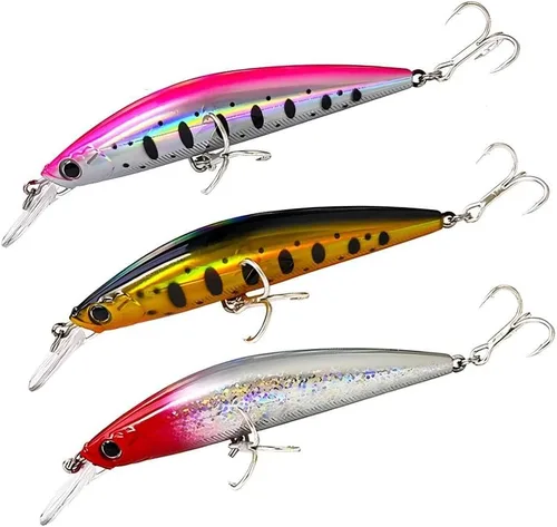 3 señuelos de pesca de alta calidad para lubina y perca, cebos biónicos realistas, material ABS duradero, ideal para pesca en agua dulce y salada