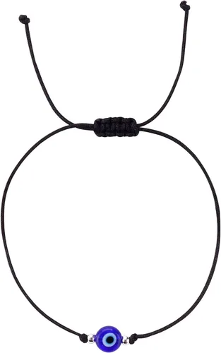Miniatura 27 de SUMMER LOVE Juego de 4 pulseras contra el mal de ojo, color negro y rojo, protección de la suerte, pulseras ajustables hechas a mano para mujeres