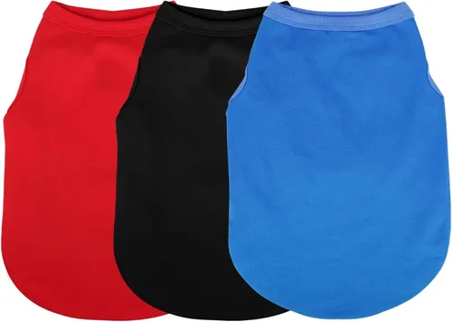 Miniatura 11 de Paiaite 6 piezas de camisa lisa para perro, camisas sin mangas de algodón para cachorros, ropa transpirable para mascotas, camiseta sin mangas