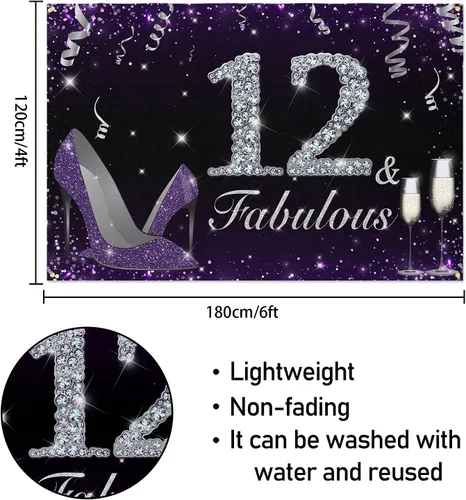 Miniatura 2 de HAMIGAR Fabuloso telón de fondo de cumpleaños tacones altos morados