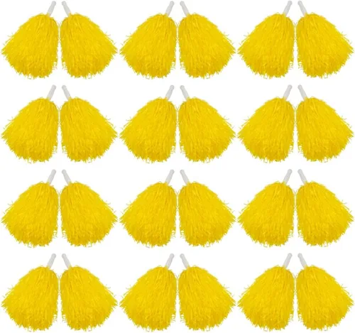 Miniatura 5 de Hooshing 12/24/80 PCS Pompones de Animadoras Deportivos con Espíritu Pompones de Animación de Plástico con Asas para Niños Adultos Equipo Fiesta Rosa