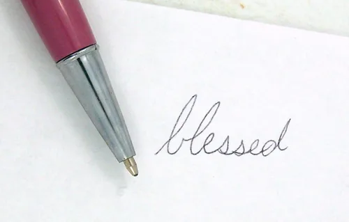 Miniatura 4 de Crystal Pen Blessed is She Who Has Believed Crystal Bolígrafo de 5 1/2 pulgadas