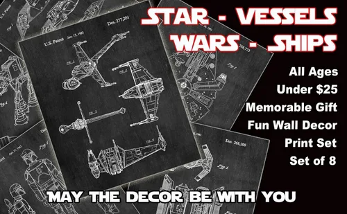 Miniatura 3 de ArtCantHurtU Regalos de Star Wars para hombres, 8 impresiones artísticas de pared (8 x 10) para niños y mujeres, baño, dormitorio, decoración